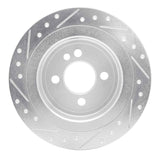 Dynamic Friction 2009-2014 Mini Cooper Clubman Rear Right Drilled & Slotted Silver Brake Rotor by Dynamic Friction Company 631-32007R