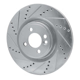 Dynamic Friction 2009-2014 Mini Cooper (Excl Clubman) Front Left Drilled & Slotted Silver Brake Rotor by Dynamic Friction Company 631-32008L
