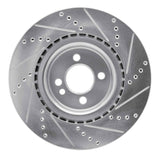 Dynamic Friction 2009-2014 Mini Cooper (Excl Clubman) Front Left Drilled & Slotted Silver Brake Rotor by Dynamic Friction Company 631-32008L