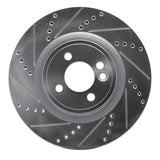 Dynamic Friction 2009-2014 Mini Cooper (Excl Clubman) Front Left Drilled & Slotted Silver Brake Rotor by Dynamic Friction Company 631-32008L