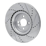 Dynamic Friction 2009-2014 Mini Cooper (Excl Clubman) Front Left Drilled & Slotted Silver Brake Rotor by Dynamic Friction Company 631-32008L
