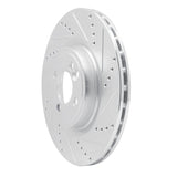 Dynamic Friction 2009-2014 Mini Cooper (Excl Clubman) Front Right Drilled & Slotted Silver Brake Rotor by Dynamic Friction Company 631-32008R