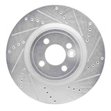Dynamic Friction 2009-2014 Mini Cooper (Excl Clubman) Front Right Drilled & Slotted Silver Brake Rotor by Dynamic Friction Company 631-32008R
