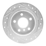 Dynamic Friction 2014-2024 MINI Cooper (Excl Clubman) Rear Left Drilled & Slotted Silver Brake Rotor by Dynamic Friction Company 631-32013L