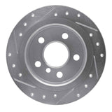 Dynamic Friction 2014-2024 MINI Cooper (Excl Clubman) Rear Right Drilled & Slotted Silver Brake Rotor by Dynamic Friction Company 631-32013R