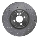 Dynamic Friction 2013-2013 MINI Cooper (Excl Clubman) Front Left Drilled & Slotted Silver Brake Rotor by Dynamic Friction Company 631-32014L