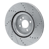 Dynamic Friction 2013-2013 MINI Cooper (Excl Clubman) Front Left Drilled & Slotted Silver Brake Rotor by Dynamic Friction Company 631-32014L