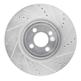 Dynamic Friction 2013-2013 MINI Cooper (Excl Clubman) Front Right Drilled & Slotted Silver Brake Rotor by Dynamic Friction Company 631-32014R