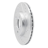Dynamic Friction 2014-2021 MINI Cooper Clubman Front Right Drilled & Slotted Silver Brake Rotor by Dynamic Friction Company 631-32015R