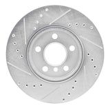 Dynamic Friction 2014-2021 MINI Cooper Clubman Front Right Drilled & Slotted Silver Brake Rotor by Dynamic Friction Company 631-32015R