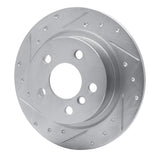 Dynamic Friction 2014-2025 BMW 220i (Mexico) Rear Left Drilled & Slotted Silver Brake Rotor by Dynamic Friction Company 631-32016L