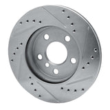 Dynamic Friction 2014-2024 MINI Cooper (Excl Clubman) Front Left Drilled & Slotted Silver Brake Rotor by Dynamic Friction Company 631-32017L