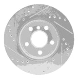 Dynamic Friction 2014-2024 MINI Cooper (Excl Clubman) Front Right Drilled & Slotted Silver Brake Rotor by Dynamic Friction Company 631-32017R
