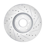 Dynamic Friction 2016-2024 MINI Cooper (Excl Clubman) Front Left Drilled & Slotted Silver Brake Rotor by Dynamic Friction Company 631-32018L