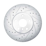 Dynamic Friction 2016-2024 MINI Cooper (Excl Clubman) Front Left Drilled & Slotted Silver Brake Rotor by Dynamic Friction Company 631-32018L