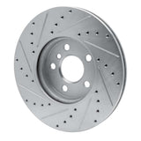 Dynamic Friction 2016-2024 MINI Cooper Countryman Front Right Drilled & Slotted Silver Brake Rotor by Dynamic Friction Company 631-32018R
