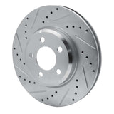 Dynamic Friction 2005-2023 Chrysler 300 Front Left Drilled & Slotted Silver Brake Rotor by Dynamic Friction Company 631-39015L