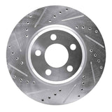 Dynamic Friction 2005-2023 Chrysler 300 Front Left Drilled & Slotted Silver Brake Rotor by Dynamic Friction Company 631-39015L
