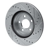 Dynamic Friction 2005-2023 Chrysler 300 Front Left Drilled & Slotted Silver Brake Rotor by Dynamic Friction Company 631-39015L