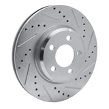 Dynamic Friction 2005-2023 Chrysler 300 Front Right Drilled & Slotted Silver Brake Rotor by Dynamic Friction Company 631-39015R