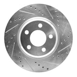 Dynamic Friction 2005-2023 Chrysler 300 Front Right Drilled & Slotted Silver Brake Rotor by Dynamic Friction Company 631-39015R