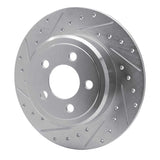 Dynamic Friction 2005-2023 Chrysler 300 Rear Left Drilled & Slotted Silver Brake Rotor by Dynamic Friction Company 631-39016L