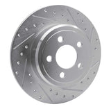 Dynamic Friction 2005-2023 Chrysler 300 Rear Right Drilled & Slotted Silver Brake Rotor by Dynamic Friction Company 631-39016R