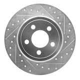 Dynamic Friction 2005-2023 Chrysler 300 Rear Right Drilled & Slotted Silver Brake Rotor by Dynamic Friction Company 631-39016R