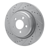 Dynamic Friction 2006-2023 Dodge Charger Rear Left Drilled & Slotted Silver Brake Rotor by Dynamic Friction Company 631-39021L