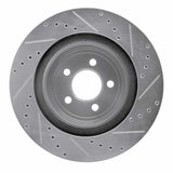 Dynamic Friction 2006-2023 Dodge Charger Rear Left Drilled & Slotted Silver Brake Rotor by Dynamic Friction Company 631-39021L