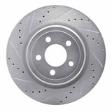 Dynamic Friction 2006-2023 Dodge Charger Rear Left Drilled & Slotted Silver Brake Rotor by Dynamic Friction Company 631-39021L