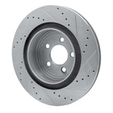 Dynamic Friction 2006-2023 Dodge Charger Rear Left Drilled & Slotted Silver Brake Rotor by Dynamic Friction Company 631-39021L