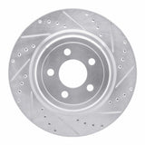 Dynamic Friction 2006-2023 Dodge Charger Rear Right Drilled & Slotted Silver Brake Rotor by Dynamic Friction Company 631-39021R
