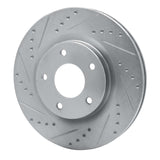 Dynamic Friction 2007-2025 Chrysler 200 Front Left Drilled & Slotted Silver Brake Rotor by Dynamic Friction Company 631-39023L