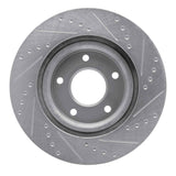 Dynamic Friction 2007-2025 Chrysler 200 Front Left Drilled & Slotted Silver Brake Rotor by Dynamic Friction Company 631-39023L