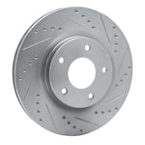 Dynamic Friction 2007-2025 Chrysler 200 Front Right Drilled & Slotted Silver Brake Rotor by Dynamic Friction Company 631-39023R