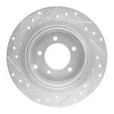 Dynamic Friction 2007-2017 Chrysler 200 Rear Right Drilled & Slotted Silver Brake Rotor by Dynamic Friction Company 631-39024R