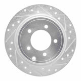 Dynamic Friction 2007-2017 Chrysler 200 Rear Right Drilled & Slotted Silver Brake Rotor by Dynamic Friction Company 631-39024R