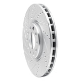 Dynamic Friction 2013-2023 Chrysler 200 Front Left Drilled & Slotted Silver Brake Rotor by Dynamic Friction Company 631-39025L