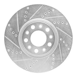 Dynamic Friction 2013-2023 Chrysler 200 Front Left Drilled & Slotted Silver Brake Rotor by Dynamic Friction Company 631-39025L