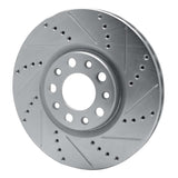 Dynamic Friction 2013-2023 Chrysler 200 Front Right Drilled & Slotted Silver Brake Rotor by Dynamic Friction Company 631-39025R