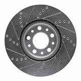 Dynamic Friction 2013-2023 Chrysler 200 Front Right Drilled & Slotted Silver Brake Rotor by Dynamic Friction Company 631-39025R