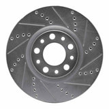Dynamic Friction 2013-2023 Chrysler 200 Front Right Drilled & Slotted Silver Brake Rotor by Dynamic Friction Company 631-39025R