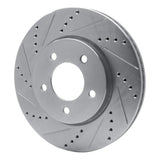 Dynamic Friction 2004-2008 Chrysler Pacifica Front Left Drilled & Slotted Silver Brake Rotor by Dynamic Friction Company 631-39029L