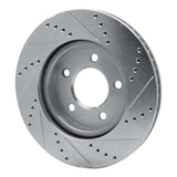 Dynamic Friction 2004-2008 Chrysler Pacifica Front Left Drilled & Slotted Silver Brake Rotor by Dynamic Friction Company 631-39029L