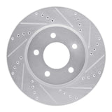 Dynamic Friction 2004-2008 Chrysler Pacifica Front Right Drilled & Slotted Silver Brake Rotor by Dynamic Friction Company 631-39029R