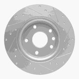 Dynamic Friction 2017-2025 Chrysler Pacifica Rear Left Drilled & Slotted Silver Brake Rotor by Dynamic Friction Company 631-39030L