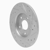 Dynamic Friction 2017-2025 Chrysler Pacifica Rear Left Drilled & Slotted Silver Brake Rotor by Dynamic Friction Company 631-39030L