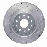 Dynamic Friction 2020-2025 Chrysler Pacifica Front Right Drilled & Slotted Silver Brake Rotor by Dynamic Friction Company 631-39032R