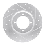 R1 Concepts 1978-1983 Dodge Challenger Front Right Drilled & Slotted Silver Brake Rotor